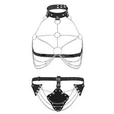 Women Lingerie Kragen G-String Kette BH Unterwäsche Brustgurt Ganzkörper Harness