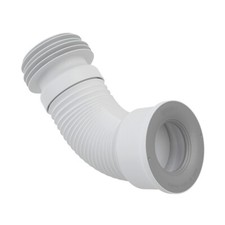 WC Anschluss flexibel Rohr Abfluss Stutzen Toilette weiß Universal 280 - 550 mm