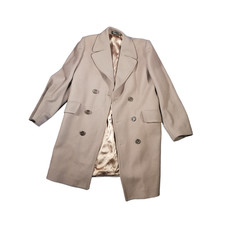 Dhobi Woll Trenchcoat Tan Doppelreihig Herren Medium Reine Neue Wolle 90er Y2K