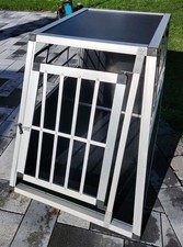 Hundetransportbox single mit gerader Rückwand Hundebox Alu B65xH70xL80
