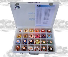 Stickgarn, Garn, Amann Serafil 120/2, Musterkoffer24 mit 24 Farben á 5000 Meter