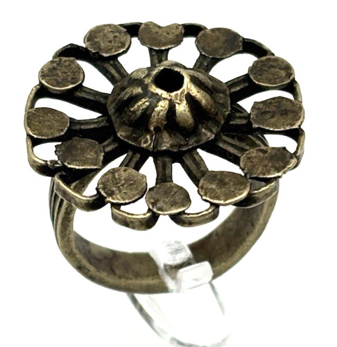 Vintage tribal bronze ring - tribal,