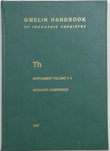 Gmelin thorium suppl 3 - gmelin, c