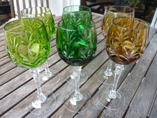 6 Hochwertige Kristall Überfang Weingläser Glas Gläser Nachtmann geschliffen