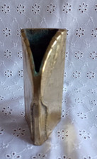 kl. Messingvase, signiert " Tanini " , Gildehandwerk