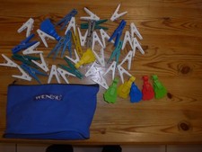 42 Wenko (und andere) Wäscheklammern in Original Tasche