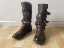 Fiorentini + Baker Gefütterte Eternity Boots Stiefel | Leder Fell Pelz Braun 36