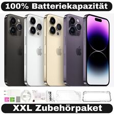Apple iPhone 14 Pro - 128 256 GB - Grau Gold Silber Lila -XXL Set -100% Batterie