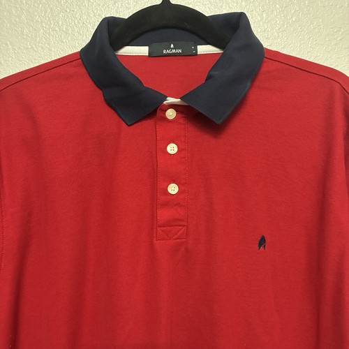 Ragman polo shirt red pima - polo,