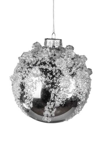 Deko kugel silber eis 15cm - silber-eis, 12-15cm