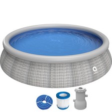 Pool Quick Up 396 x 84 cm Set Gartenpool Aufstellpool Schwimmbad grau mit Pumpe