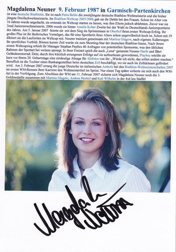 Autograph magdalena neuner - -,