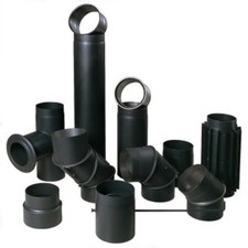 Ofenrohr Rauchrohr Kaminrohr Abgasrohr Bogen Wandfutter Stahlrohr Schwarz 2mm