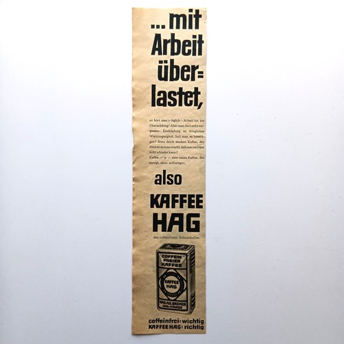 1954 kaffee hag werbeanzeige - kaffee,