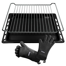 SET Backblech + Grillrost Bauknecht 481010539879 mit 2 Silikon Ofenhandschuhen