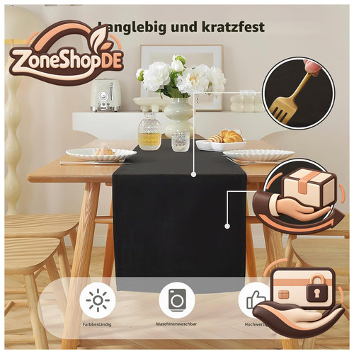 Tischläufer schwarz 160 - tischläufer,