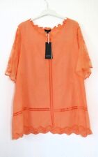 Tunika Shirt mit TOP Gr. 48 50 XL Spitze bestickt orange