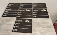 7 x seltene alte Stall Tafel