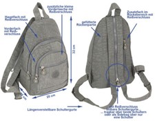 Kleiner Rucksack leicht Daypack zum Wandern für Fahrrad Trekking Freizeit top!!