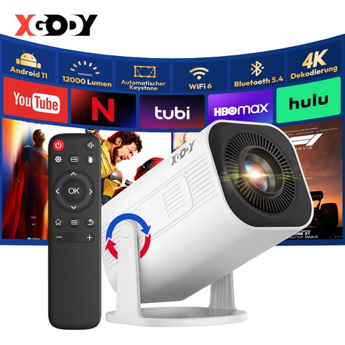 Xgody video beamer - 4k,