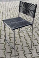 2er Set Barhocker / Barstuhl MISS B von Bonacina, PVC Kordel, Gestell Edelstahl