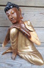handgefertigt 26cm Holz Buddha