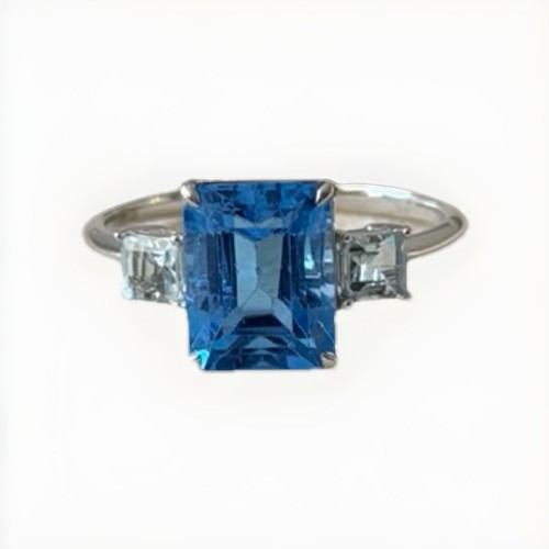 14k weißgold ring mit blauem - ring,