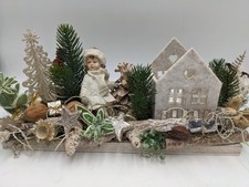 Weihnachtsgesteck Teelicht Stern Mädchen creme