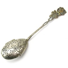 Christoph Bach Teesieb-Löffel aus 835er Silber Hildesheimer Rose Teeei