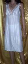 Aufregendes Vintage Stretta Dederon Unterkleid Spitze Gr. 44 weiß Negligee (U131