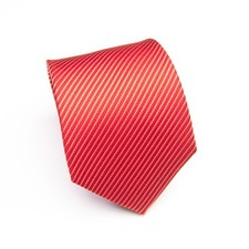 Enrico Mori Herren Business Krawatte Rot Weiß Gestreift Streifen 100% Seide TOP