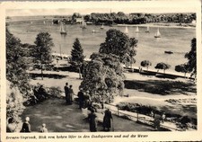 AK Bremen Vegesack Blick v hohen Ufer in Stadtgarten auf Weser 1959 (2906A35)