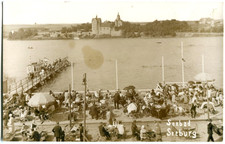 Orig. Foto-AK SEEBURG /MANSFELDER LAND bei EISLEBEN Süßer See, Steg 10er