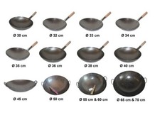 Wok pfanne mit rundem boden - mit,