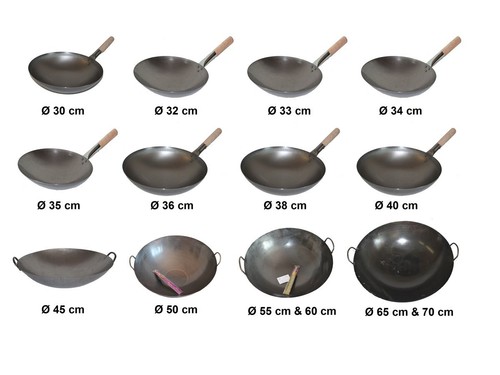 Wok pfanne mit rundem - mit, Ø