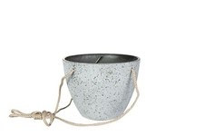 TS Topf NOVA Ø 19 x 15 cm grau Blumenampel Hängeampel Hängetopf Balkon Deko 