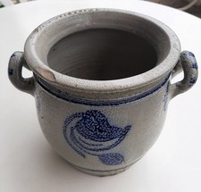 Steingut Henkeltopf Grau/Blau