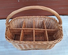 Flaschenträger für 8 Flaschen Weidenkorb Getränketräger RattanTragekorb geflocht