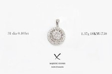 0,40 Cts Runde Brilliant Cut Diamanten Anhänger In 750 / 18K Weißgold 