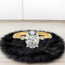 Verlobungsring 18 K Gelbgold IGI-zertifiziert Laborgrown Diamond 1,60 ct Oval...