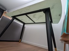 Glastisch Marmor Optik Weiß 140x76x80 Cm Wohnzimmer Tisch
