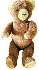 Großer Alter DDR Teddy - Bär   ca. 65cm  - Glasaugen -