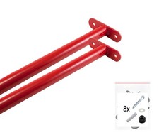 2x Reckstange 125cm Turnstange Turnreck für Spielturm Schaukel Metallreck Rot