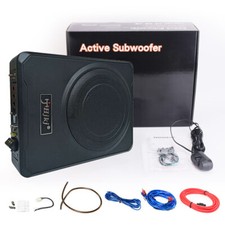 xytool Aktiv Subwoofer Untersitz 800 Watt Bass Flach Auto KFZ PKW mit Kabelset