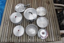 Campinggeschirr Retro Aluminium Töpfe Wasserkessel Teller