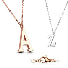 Halskette Edelstahl A - Z Buchstabe Alphabet Initialen Rosegold Silber Kette