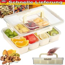 Snack Box, Snackbox Mit 8 Fächern, Snackschale Mit Deckel Und Griff, Transparent