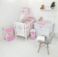 Baby Kinder Kleinkindermöbelset - Gitterbett Wickelkommode Bettwäsche Zubehör