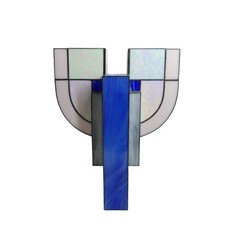 Glas Wandlampe Wandleuchte im Tiffany Art Deco Stil / Nr. 1 von 2