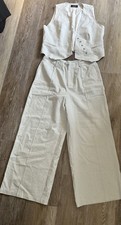 Damen Anzug Beige Weste und